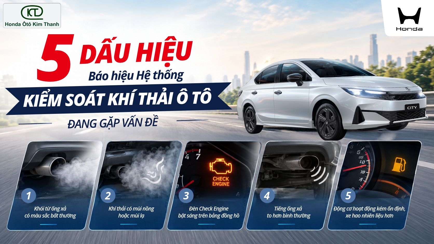 5 DẤU HIỆU CHO THẤY HỆ THỐNG KIỂM SOÁT KHÍ THẢI Ô TÔ ĐANG GẶP VẤN ĐỀ