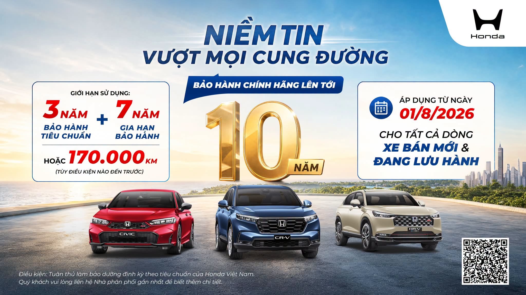 Gia hạn bảo hành ô tô Honda lên đến 10 năm | Honda Ô tô Kim Thanh