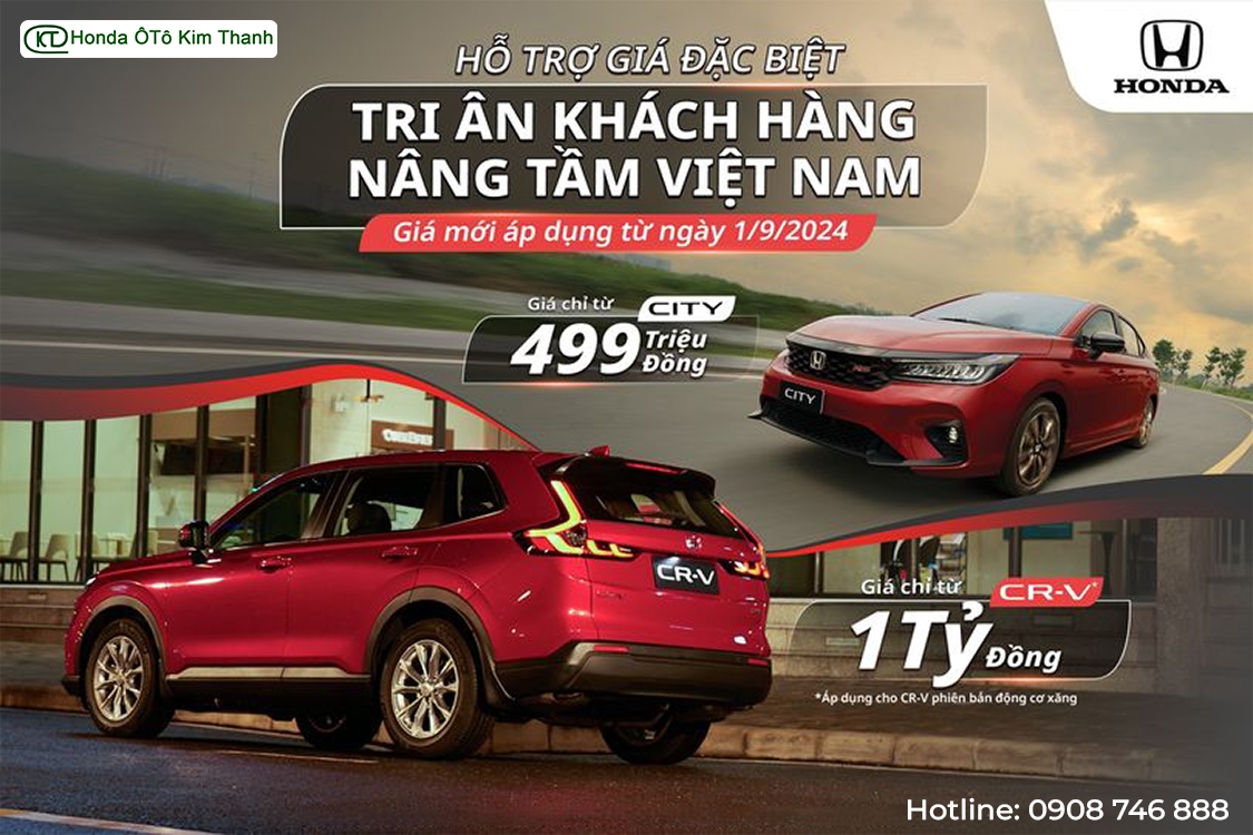 Honda Việt Nam công bố giá mới cho Honda City và Honda CR-V - Chương trình khuyến mãi tháng 9