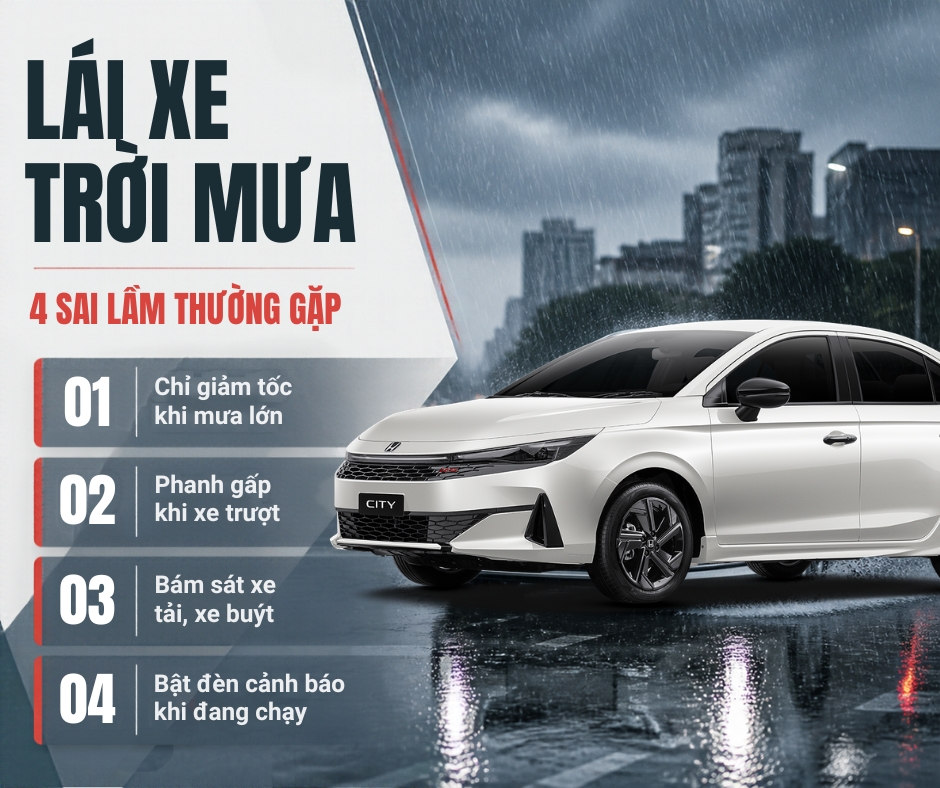 LÁI XE TRỜI MƯA: 4 SAI LẦM TƯỞNG AN TOÀN NHƯNG CÓ THỂ GÂY NGUY HIỂM